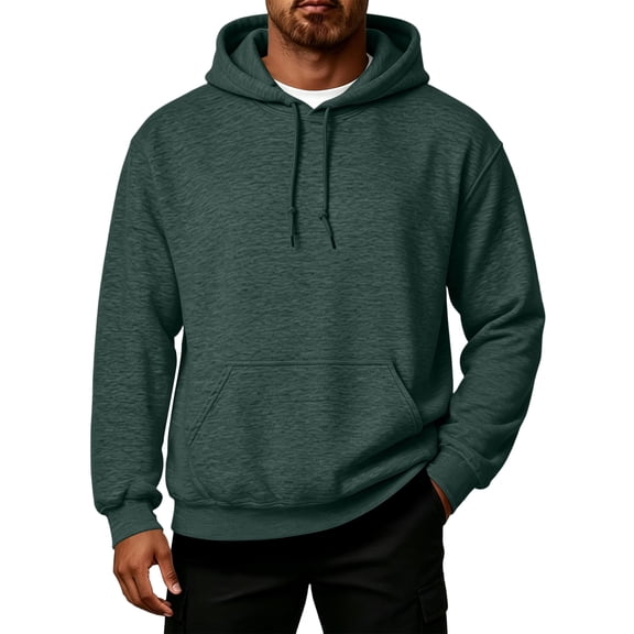 Mens Hoodies Pullover Casual Long Sleeve Drawstring Athletic Hooded Sweatshirt with Pockets S-3XL
