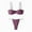 Rose Red, variant on Women's Backless Two Piece Bikini - Three Point Lacing Swimwear - Polyester/Spandex Blend - S-XL Sizes for Beach/Pool Parties
