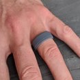 thumbnail image 6 of Oxford Grey Step Edge Breathable Silicone Ring for Men 9mm Bandwidth, 6 of 7