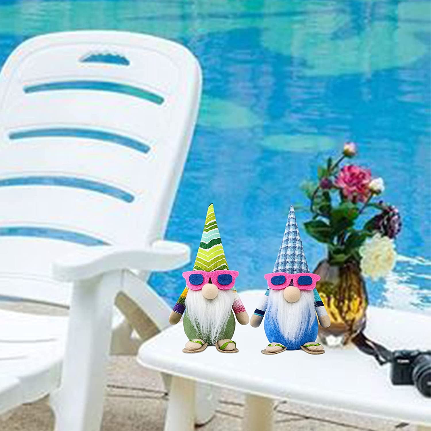 Gehydy Beach Gnomes Plush Stuffed Summer Decor Birthday Gifts Tiered Tray  Decorations 