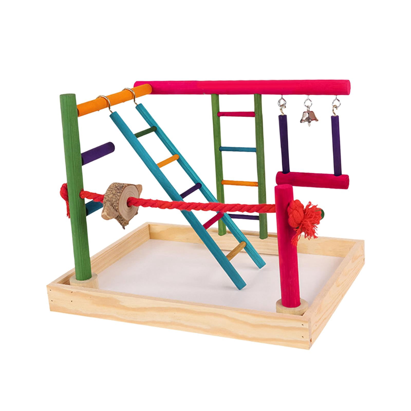 Bvdfgk Parrot Bird Playground Chewing Toys Playpen Ladder Exercise Toy Parrot Playstand