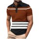 thumbnail image 2 of Blusa y camisa de manga corta con cuello vuelto para hombre, blusa deportiva informal con botones y estampado de rayas, blusa de manga corta con cuello vuelto para hombre, blusa de poliéster para homb, 2 of 5