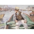thumbnail image 2 of Christian Krohg 18x14 Gold Ornate Wood Frame and Double Matted Museum Art Print Titled - Look Ahead, Bergen Harbour (1884), 2 of 4