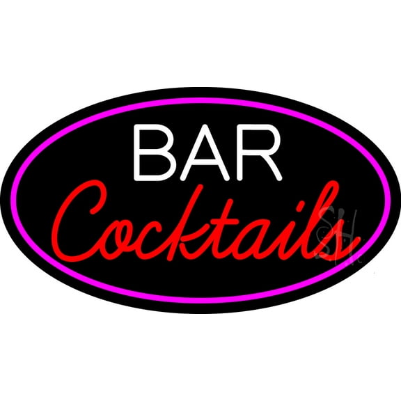Bar Cocktails LED Neon Sign 20 x 37 - inches, Clear Edge Cut Acrylic Backing, with Dimmer - Bright and Premium built indoor LED Neon Sign for Bar decor.