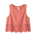 thumbnail image 6 of NTACZA Tank Tops Summer Tops for Women 2026 Eyelet Scalloped Hem Casual Crew Neck Solid Sleeveless Keyhole Back Vacation Relaxed Size L, 6 of 6