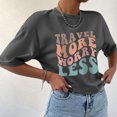 thumbnail image 4 of Mujeres Casual Over Size Carta Impresión Cuello Redondo Manga Corta Suelta Top Pullover Blusa Camisetas Fridja bn5303, 4 of 9
