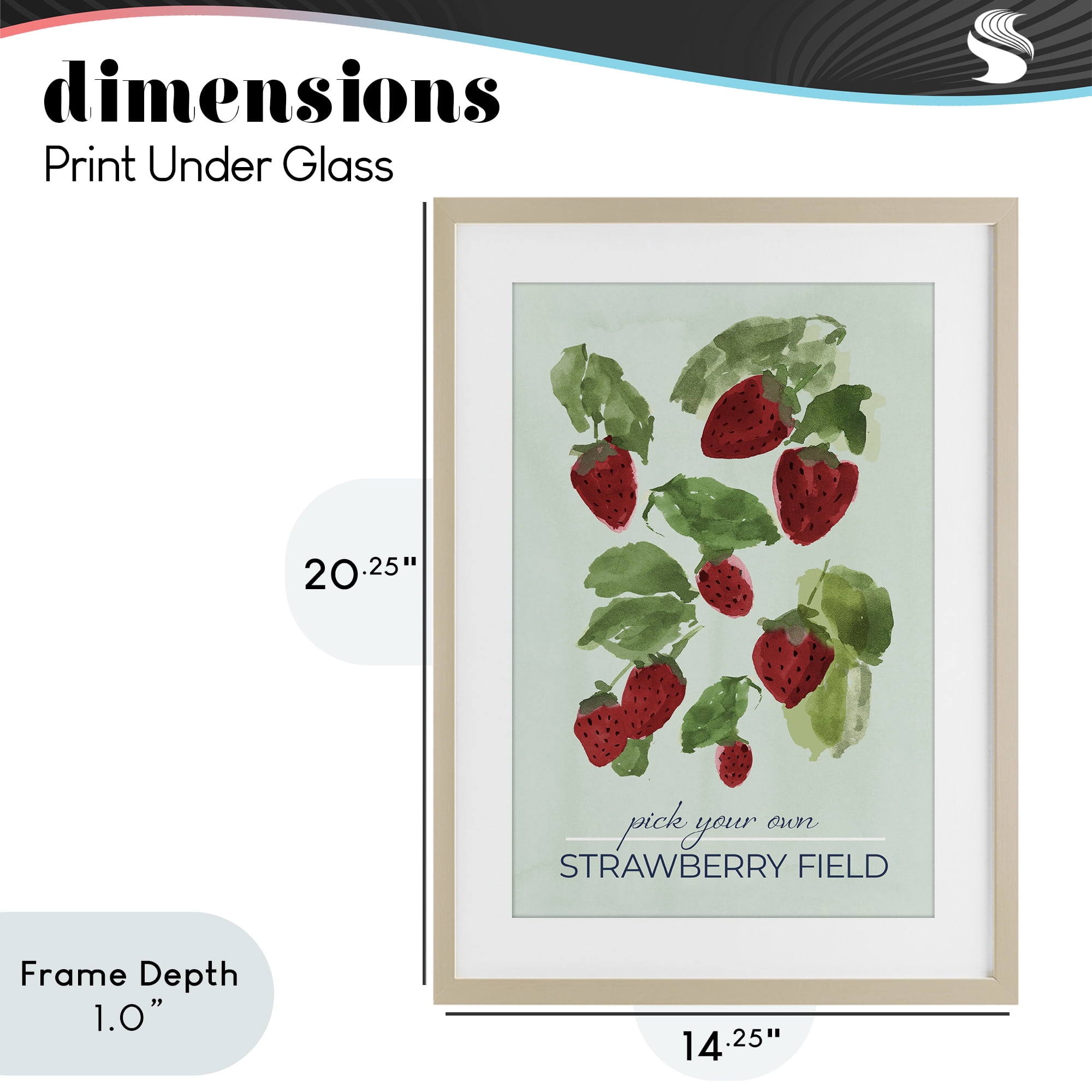 Stupell Industries Strawberry Field Pick Your Own Birch Framed Print Under Glass, design by Lucille Price