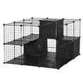 thumbnail image 1 of 56-Panel Black Metal Pet Playpen Cage for Rabbit, Chinchilla – DIY Small Animal House & Storage Rack, 41.3" x 27.6" x 41.3", 1 of 7