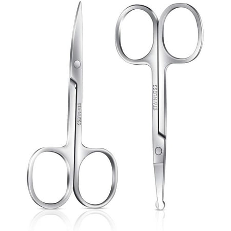 Facial Hair Small Grooming Scissors for Men Women,Curved & Rounded Nose Hair,Eyebrow,Beard,Mustache,Eyelashes,Ear  Trimming Baby Scissors Kit,Stainless Steel Safety Tip Clippers for Hair  Cutting | Walmart Canada