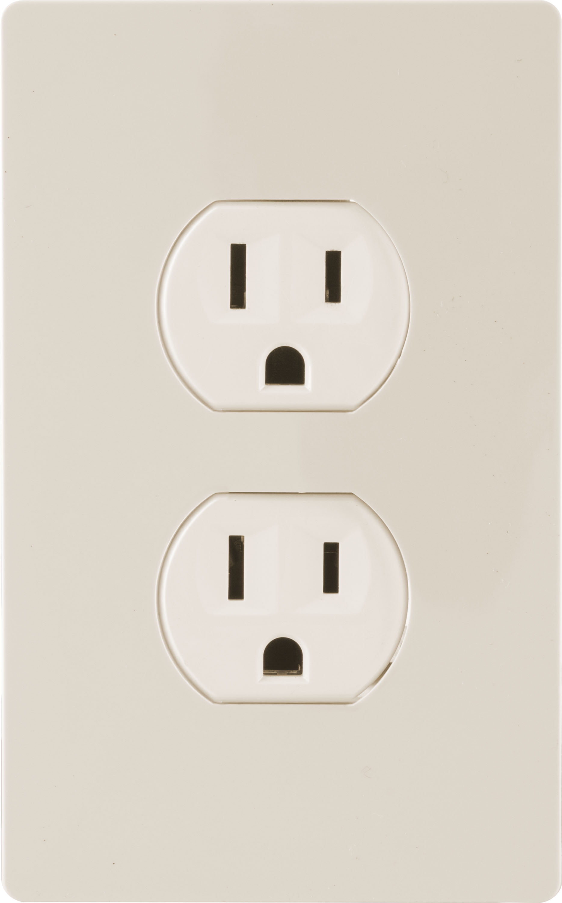 Ultra Pro Screwless Wallplate, Outlet Plate, Duplex Receptacle, Almond