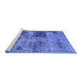 thumbnail image 2 of Ahgly Company Machine Washable Indoor Round Abstract Blue Modern Area Rugs, 5' Round, 2 of 4