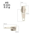 thumbnail image 2 of 10pcs #5 Metal Zipper Slider Pulls for Coil Teeth - Beige, 2 of 6
