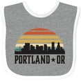 thumbnail image 3 of Inktastic Portland Oregon Skyline Retro Sunset Boys or Girls Baby Bib, 3 of 4