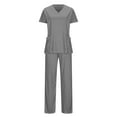 thumbnail image 7 of Hanen Basic Scrub Set for Women - Slim V-Neck Scrub Top & Multi Pocket Skinny Cargo Scrub Pants, 7 of 7