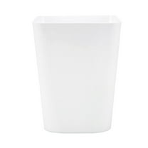 Small Commercial Wastebasket Trash Container, 2QT/1.7 GAL, Plastic Multi-Purpose Stackable Trash Can for Bedroom/Bathroom/Office/Kitchen, Fits Under Desk/Sink/Cabinet(White,7.5x7x9")