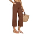 thumbnail image 5 of Idoravan linen pants women high waisted Women Spring Summer High WaistedCasual Solid Color Pockets Long Pants, 5 of 7