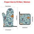 thumbnail image 4 of XMXT Heat Resistant Oven Mitts and Pot Holders Sets, Persian Carpet Blue Pattern Oven Mitt Hot Pads Kitchen Cooking BBQ Gloves, 4 Pcs, 4 of 8