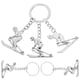 thumbnail image 5 of GOOHOCHY 5pcs llaveros de llaves de esquí atleta diseño llavero anillos encantadores llavero para decoraciones, 5 of 7