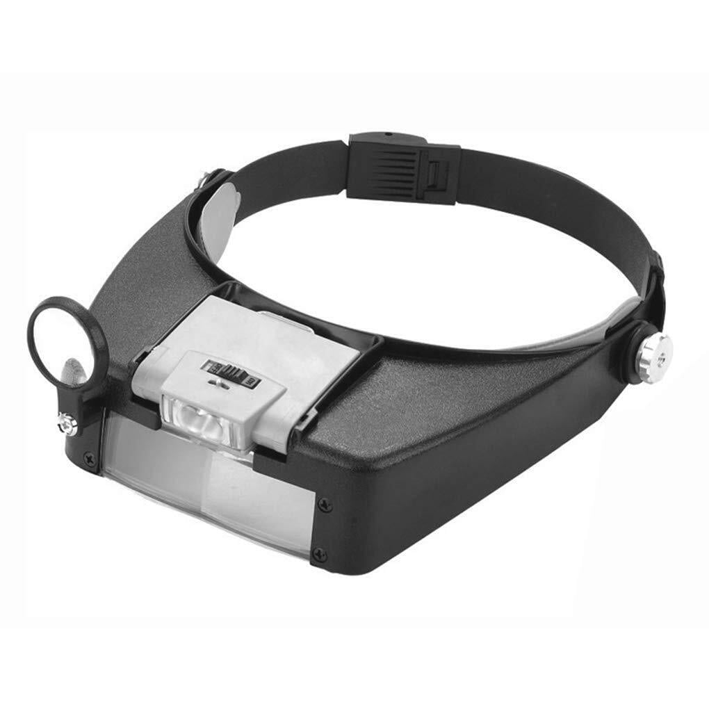 Jewelers Headband Magnifier LED Illuminated Visor Magnifying Glasses Loupe
