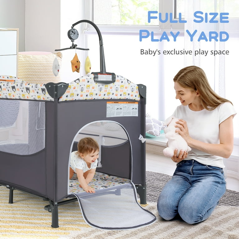 Olakids Baby Bedside Sleeper with Bassinet, Diaper Changer