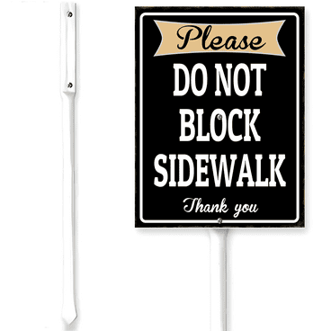 Kurmntregon Please Do Not Block Sidewalk Sign With Stake No Parking Yard Neighborhood Farm Lawn Prop Walkway Porch Decorations,Street Wildflowers Outdoor Aluminium Décor 6x4.6"