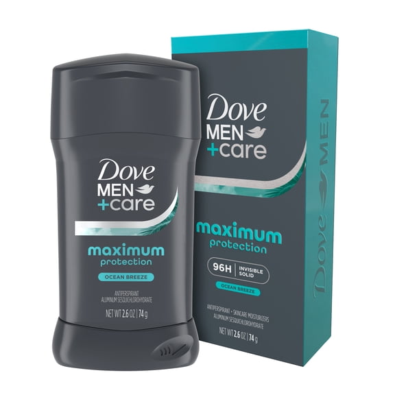Dove Men Care Invisible Solid Stick Maximum Protection Ocean Breeze 96-Hour Sweat Defense, 2.6 oz