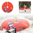 thumbnail image 3 of BKER Christmas Gold Edged Tree Skirt Decoration Santa Print Christmas Tree Bottom Decoration Apron, 3 of 5