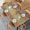 Waleaf 69" Acacia Wood Dining Table Set for 6-8 Person, Natural Indoor Outdoor Kitchen Table with Iron Legs