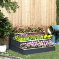 thumbnail image 2 of 3 Tier Raised Garden Plot With Gloves, 47''x47''x25'', Grey Steel, For Backyard & Patio, Plant Veggies Herbs Flowers, Customizable Layout, Coating, Easy Installation 47''x 25'' Planter Bed,, 2 of 2
