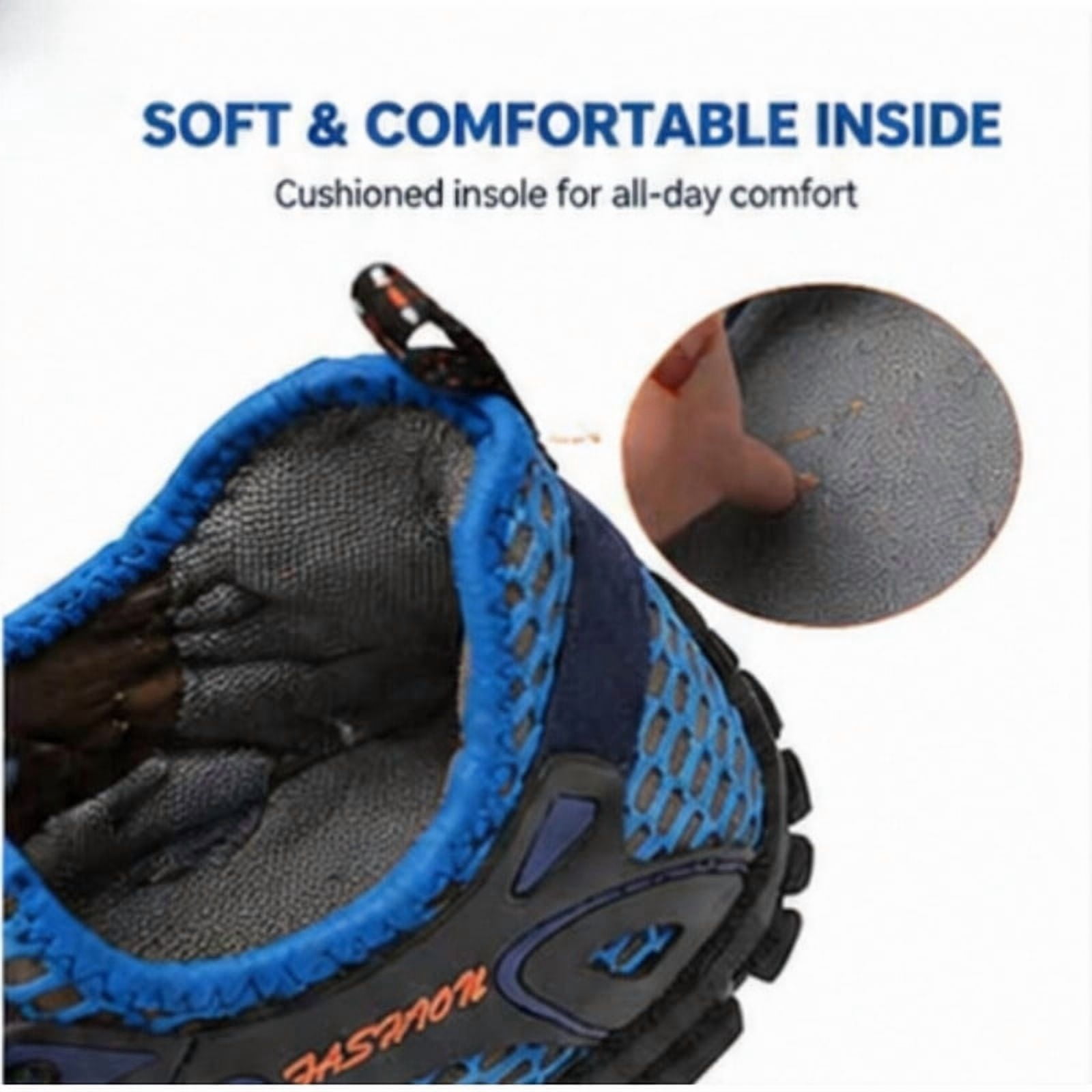 CHICVOMEY Comfortable Sneakers for Men Lightweight Breathable Slip-On Hiking Shoes Non-slip Wear Resistant Outdoor Sneakers Ideal for Summer Beach and Camping