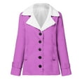 thumbnail image 3 of Usmixi Womens Winter Plush Coat Casual Overcoat for Women Long Sleeve Open Button Down Solid Loose Outerwear Thickened Warm Lapel Fleece Lined Jacket Coats 2025 Plush Coat, 3 of 4