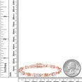 thumbnail image 5 of Gem Stone King 18K Rose Gold Plated Silver White Moissanite Tennis Bracelet for Women (3.50 Cttw, Gemstone Birthstone, Oval 6X4MM, 7 inch), 5 of 5