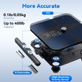 thumbnail image 5 of Lepulse 8-Electrode Smart Body Fat Scale, Full Body Composition Analyzer with App, BMI, Muscle Mass, 20 Metrics, Rechargeable Digital Bathroom Scale, 5 of 8