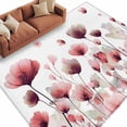 thumbnail image 6 of Watercolor Flowers Area Rug 8x10 Washable Rug Non Slip Spring Pink Ink Floral Botanical Large Area Rug Soft Stainresistant Indoor Floor Carpet for Living Room Bedroom Home Office Dining Room Nursery, 6 of 8