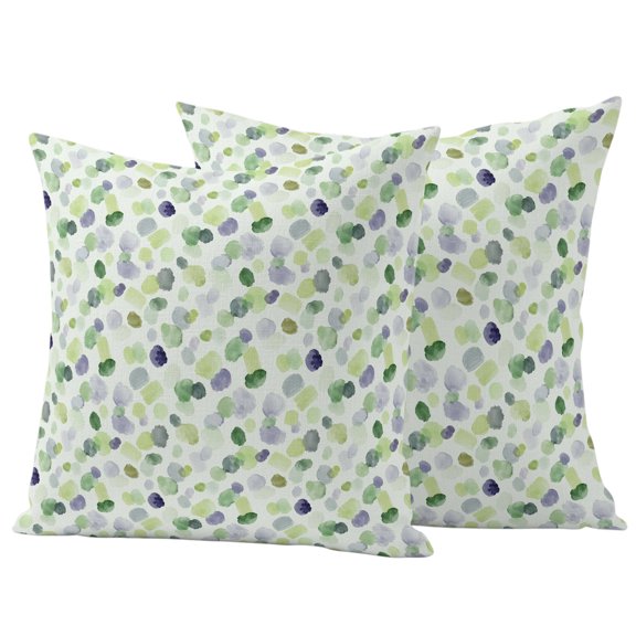 Green Grey Botanical Outdoor Waterproof Pillow Covers, Abstract Art Garden Leaves Decorative Square Throw Pillowcase Sofa Cushion Sham for Patio/Couch/Chair, 18"x18" 2 Pack