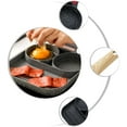 thumbnail image 3 of Fried Egg Burger Maker Nonstick Fry Pan Frying Pans 3 Section Multi Flat Skillet Omelette Breakfast Aluminum Wooden, 3 of 6