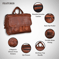 thumbnail image 6 of Madosh Genuine Leather Men's Briefcase Office Bag Laptop Brown Crossbody Handbag 12"x16", 6 of 6