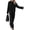 Black, variant on Womens Fall 2 Piece Asymmetric Cozy Sweater Travel Lounge Sets Crewneck Drop Shoulder Tops, Wide Leg Pants, Soft Casual Knit Matching Set,Vacation Airport Holiday Outfits
