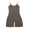 thumbnail image 5 of Laipiong Jumpsuits for Women Casual Summer Sleeveless Spaghetti Strap Solid Ribbed Rompers Stretchy Slim Fit Leggings Daily Wear Yoga Outfits, 5 of 5