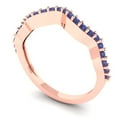 thumbnail image 2 of 0.23 ctw Wedding Band for Women - 14K Rose Gold Simulated Tanzanite Stackable Eternity Ring, 2 of 6
