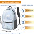 thumbnail image 5 of 17 Inch Lightweight Backpack,PVC Waterproof Oxford Fabric, Ergonomically Designed, with Large Capacity, Aqua Blue Watercolor, 5 of 5