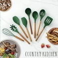 thumbnail image 6 of Country Kitchen 8-Pc Cooking Utensils Set Silicone Spatula & Kitchen Gadgets, Green, 6 of 7