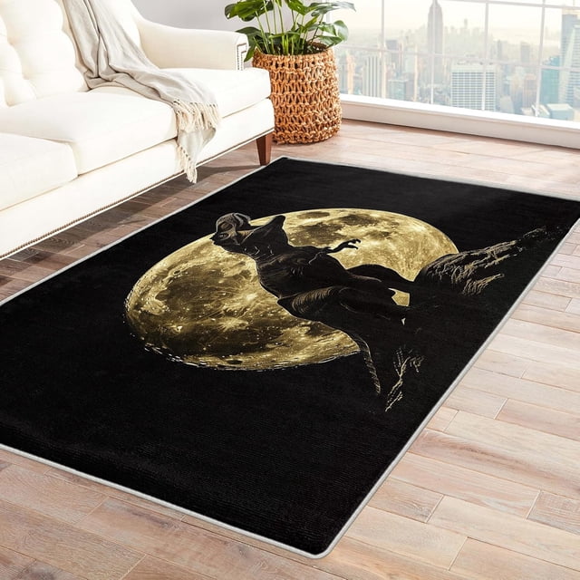 Dinosaur Rugs for Boys Bedroom - Washable Rugs Dinosaur Rug & Home Decor, 3x5 Area Rug, Tyrannosaurus Rex Full Moon Rugs for Entryway, Non Slip Low Pile Small Indoor Door Mat, Boys Carpet