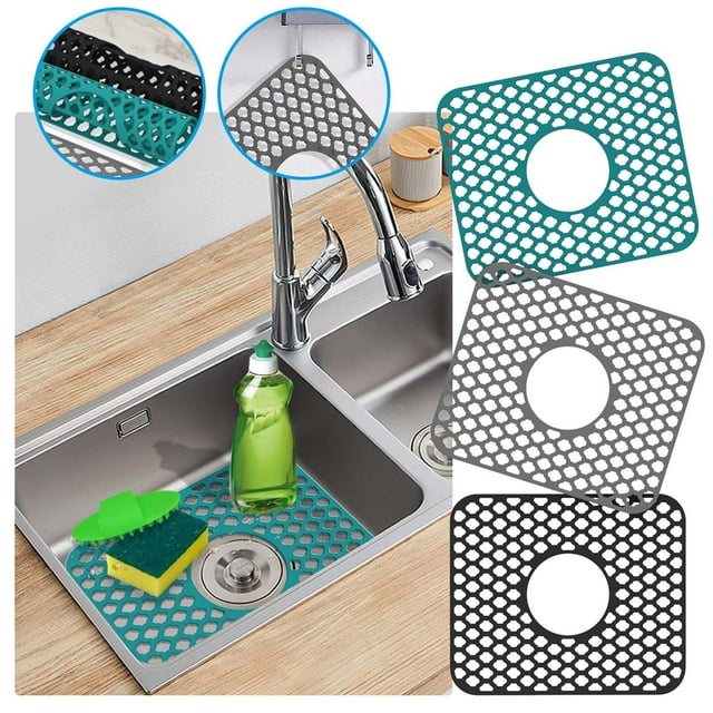 Kitchen Sink Mat under $5! CQCYD Silicone Sink Mat with Non Slip Base, Kitchen Sink Protector for Stainless Steel Porcelain, Dishwasher Safe Drain Mat for Countertop