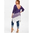 thumbnail image 4 of Colorblock doble v tamaño superior Pañuelo Plus Rosegal Camisetas tallas grandes, 4 of 5