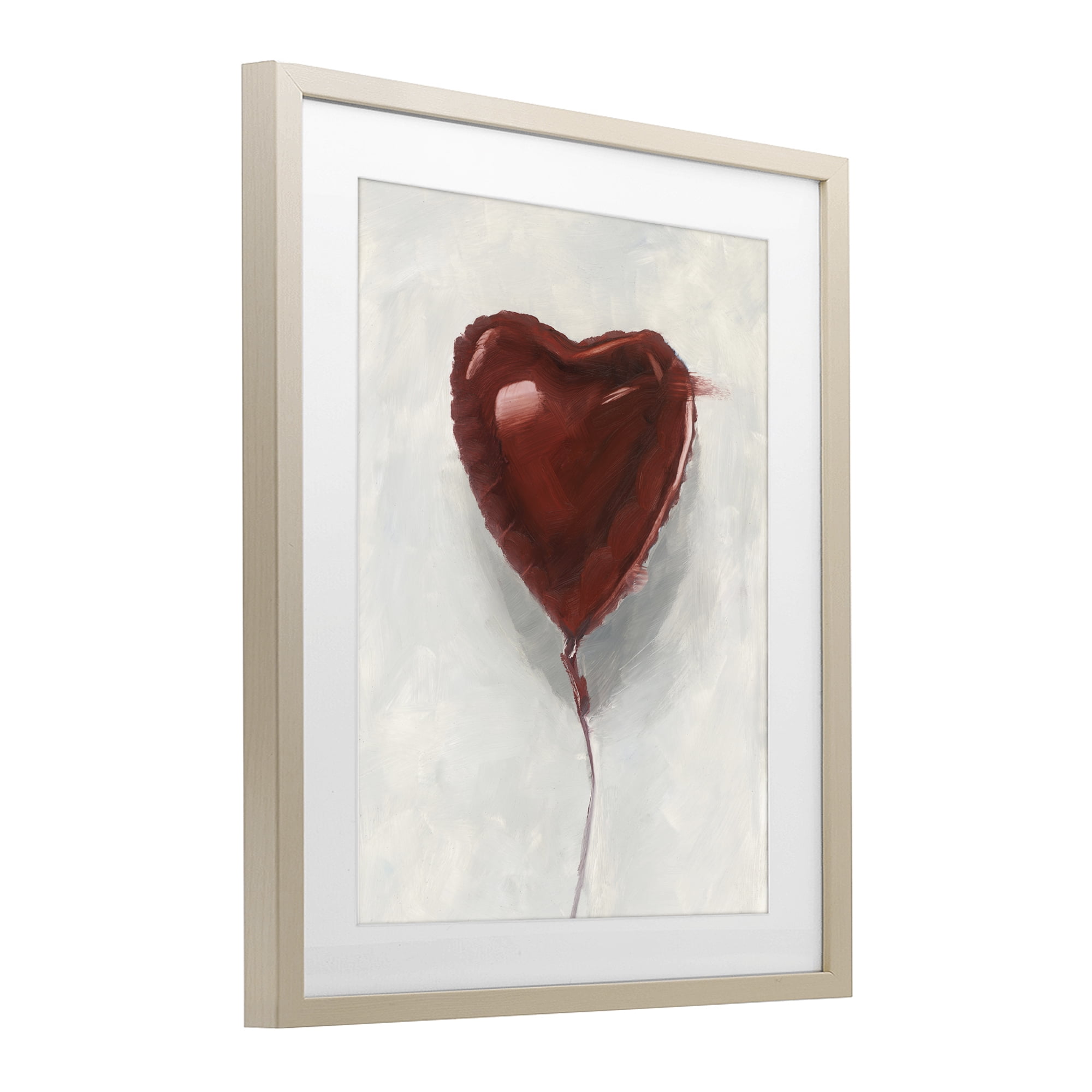 Stupell Industries Heart Shaped Balloon Birch Framed Print Under Glass, design by Ethan Harper