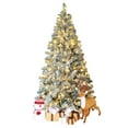 thumbnail image 4 of VEIKOUS 6.5ft Pre-lit Christmas Tree Snow Flocked w/ 250 LED Lights, 700 Branch Tips & Metal Stand, 4 of 12