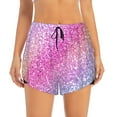 thumbnail image 2 of Vsdgher Fun Rainbow Print Women's Running Double Layer Shorts High Waisted with Pockets Elastic Yoga Workout Athletic Gym Sports, 2 of 8