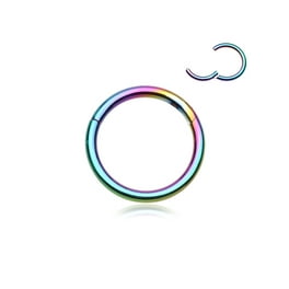 Implant Grade Titanium Rainbow PVD Hinged Clicker Segment Cartilage Hoop Ring Implant Grade Titanium Rainbow PVD Hinged Clicker Segment Cartilage Hoop Ring