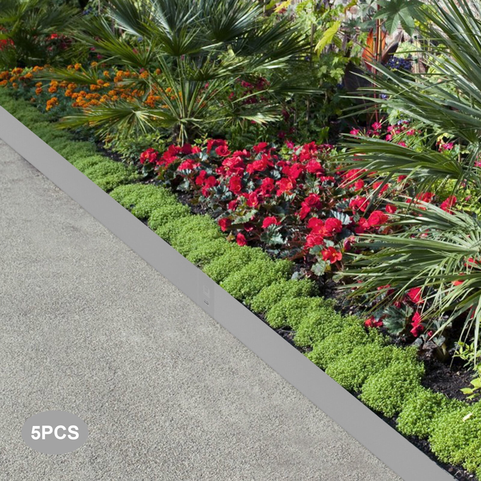 PEAKORA5PCS Metal Yard Barrier Garden Border Landscape Edging Steel Lawn Edging NEW